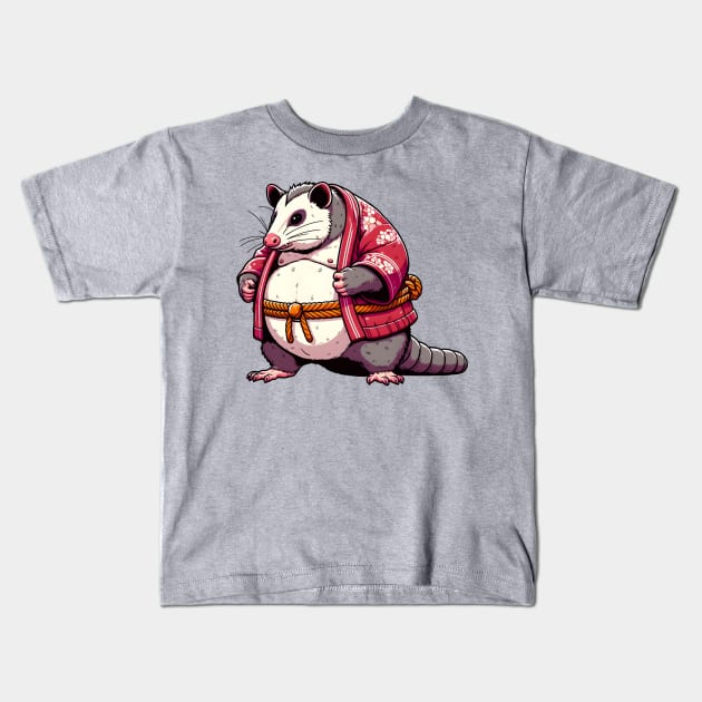 Sumo possum Kids T-Shirt by Japanese Fever